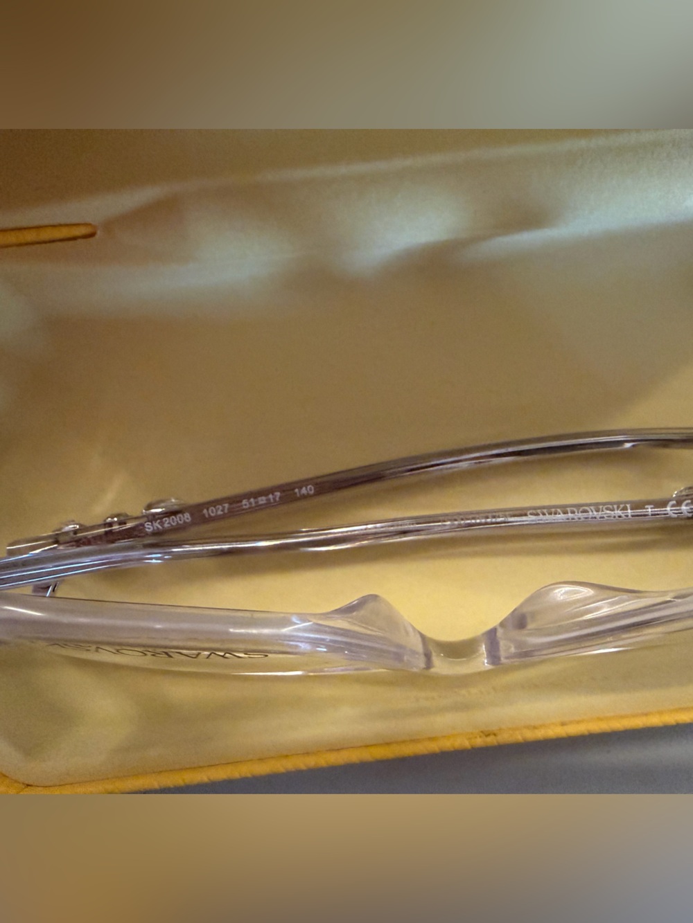 Swarovski Clear Frame Glasses with Yellow Case - Picture 5 of 7